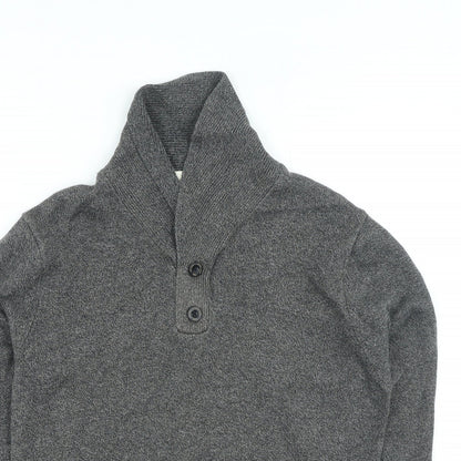 NEXT Mens Grey Collared Acrylic Pullover Jumper Size M