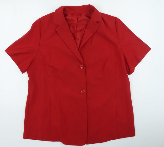 essence Womens Red Jacket Size 16 Button