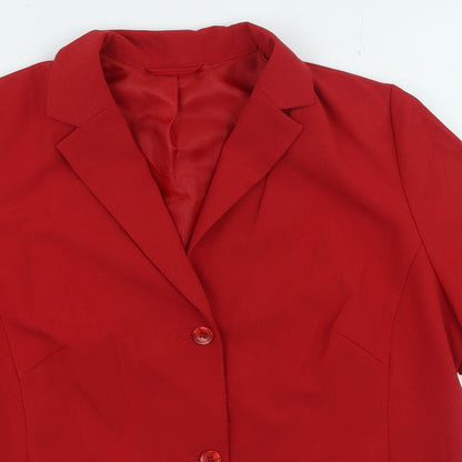 essence Womens Red Jacket Size 16 Button