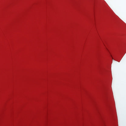 essence Womens Red Jacket Size 16 Button