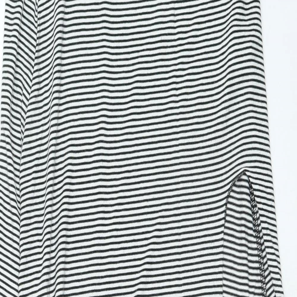 Only Womens Black Striped Viscose Maxi Skirt Size S
