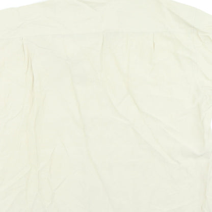 Mens UK Size L Cedar Wood State Beige  Button-Up Short Sleeve Casual Shirt