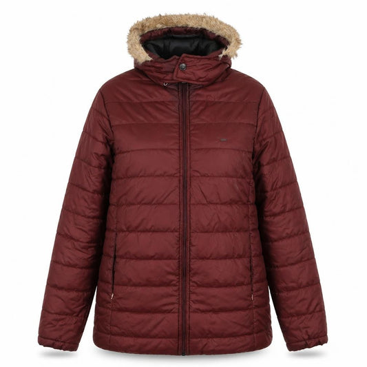 Okane Womens Purple Quilted Coat Size L Zip