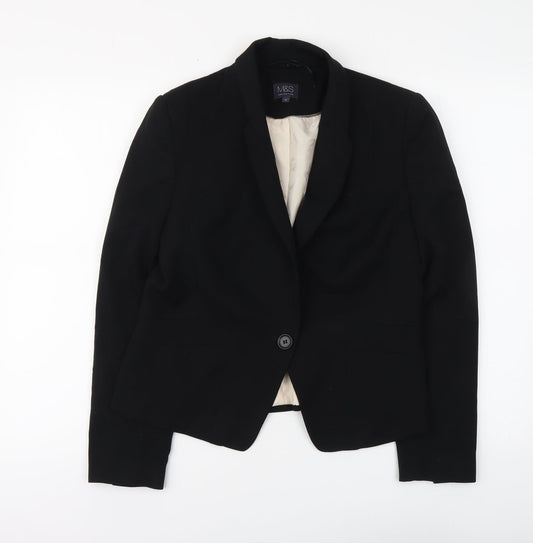 Marks and Spencer Womens Black Polyester Jacket Suit Jacket Size 12