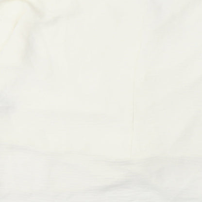 Primark Womens White Polyester Basic Blouse Size 12 V-Neck - Knot Front