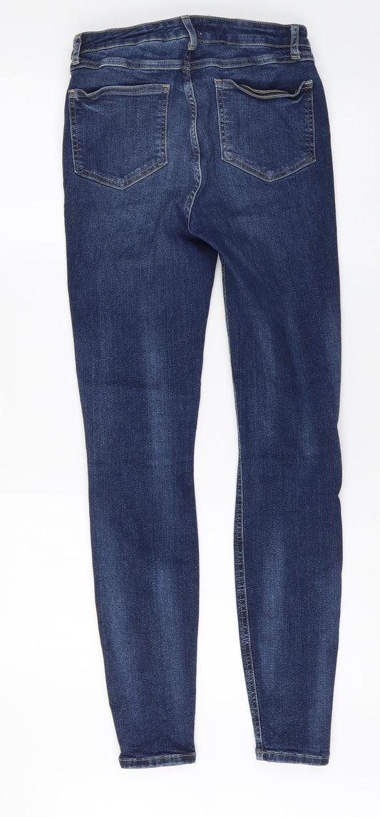 Denim & Co. Womens Blue Cotton Skinny Jeans Size 10 L30 in Regular Button