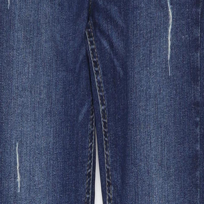 Denim & Co. Womens Blue Cotton Skinny Jeans Size 10 L30 in Regular Button