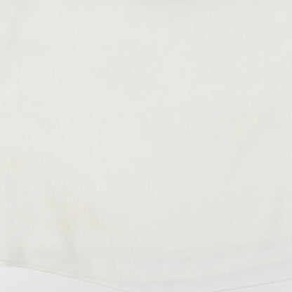 Topshop Womens White Polyester Cropped Blouse Size 8 Round Neck
