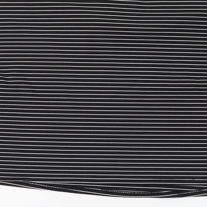 Boohoo Womens Black Striped Polyester Cropped Blouse Size 16 Round Neck