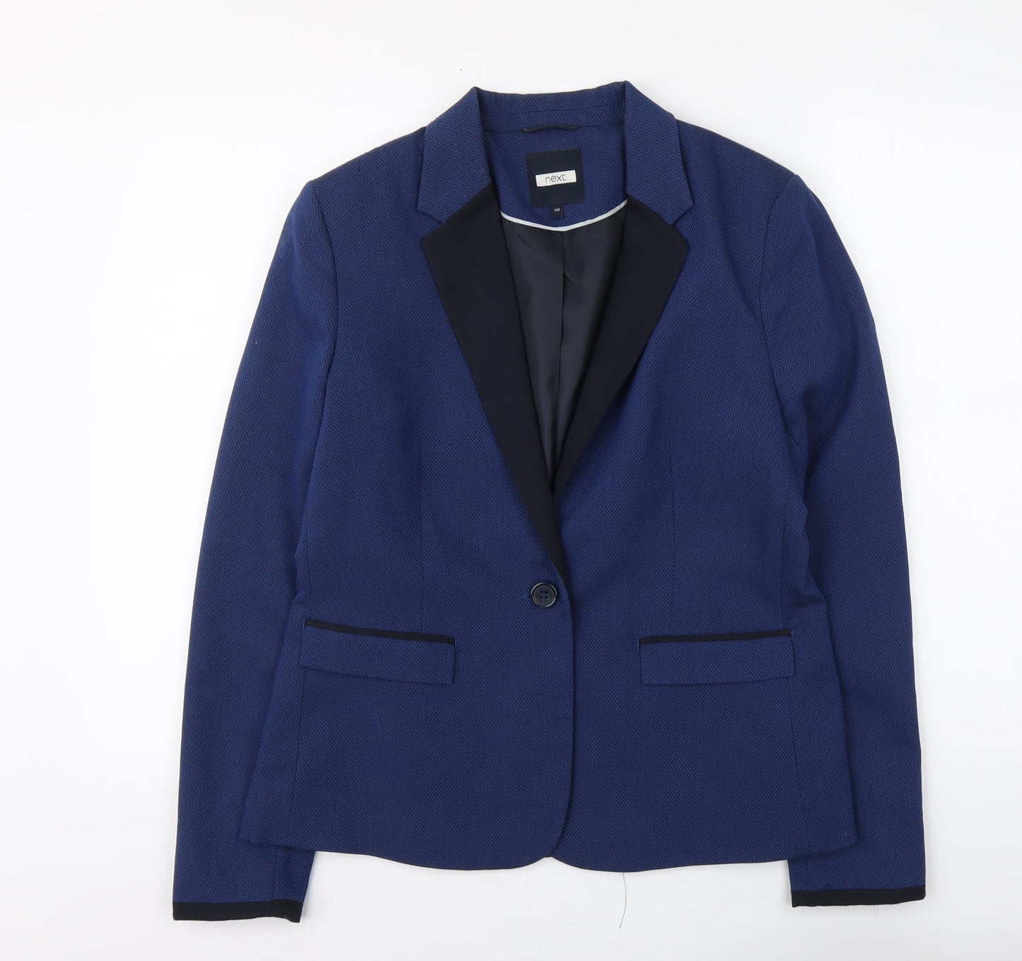 NEXT Womens Blue Polyester Jacket Suit Jacket Size 10