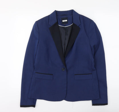 NEXT Womens Blue Polyester Jacket Suit Jacket Size 10