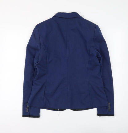 NEXT Womens Blue Polyester Jacket Suit Jacket Size 10