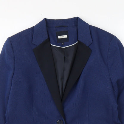 NEXT Womens Blue Polyester Jacket Suit Jacket Size 10