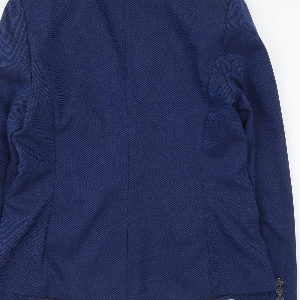 NEXT Womens Blue Polyester Jacket Suit Jacket Size 10