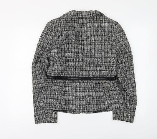 Bay Womens Grey Herringbone Jacket Size 14 Button