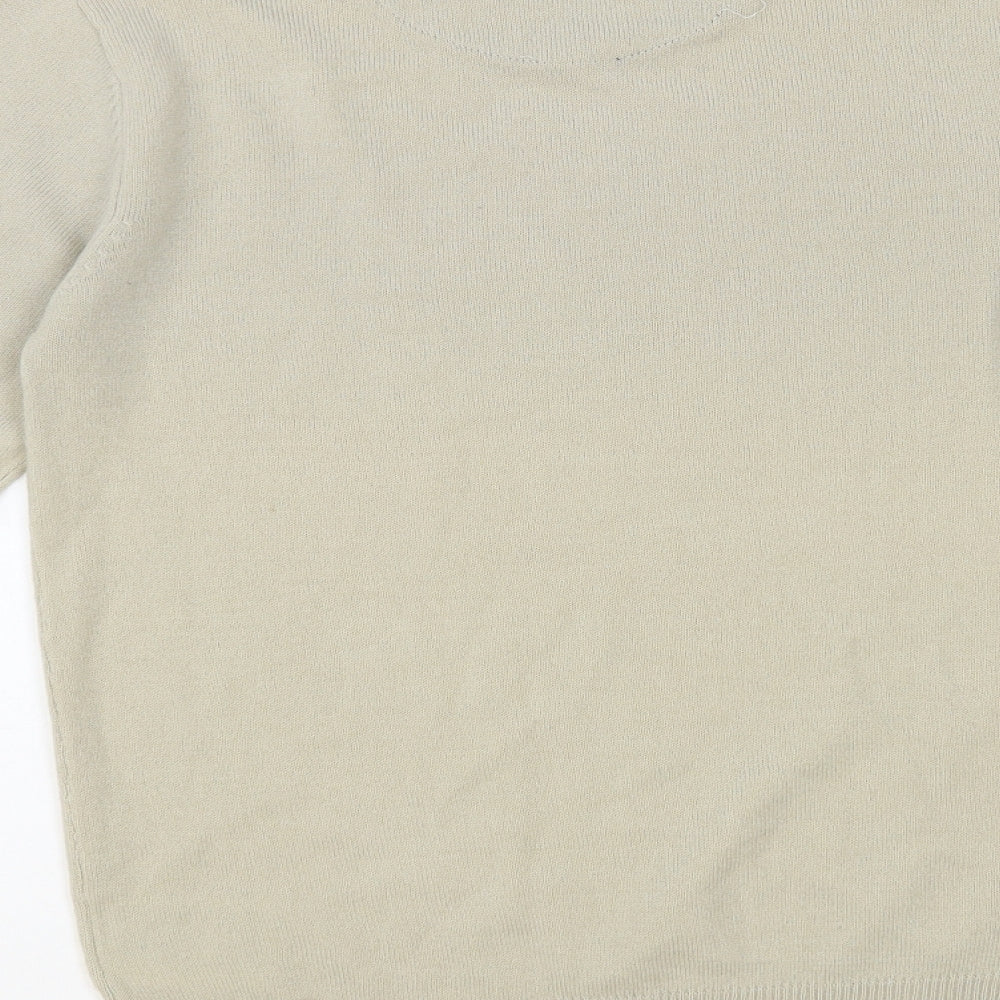 Brave Soul Mens Beige Crew Neck Acrylic Pullover Jumper Size S