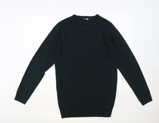 PEP & Co Mens Green Crew Neck Acrylic Pullover Jumper Size S
