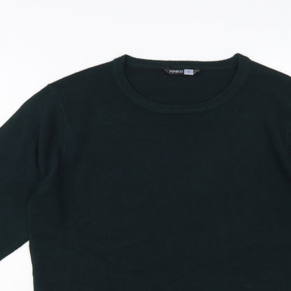 PEP & Co Mens Green Crew Neck Acrylic Pullover Jumper Size S