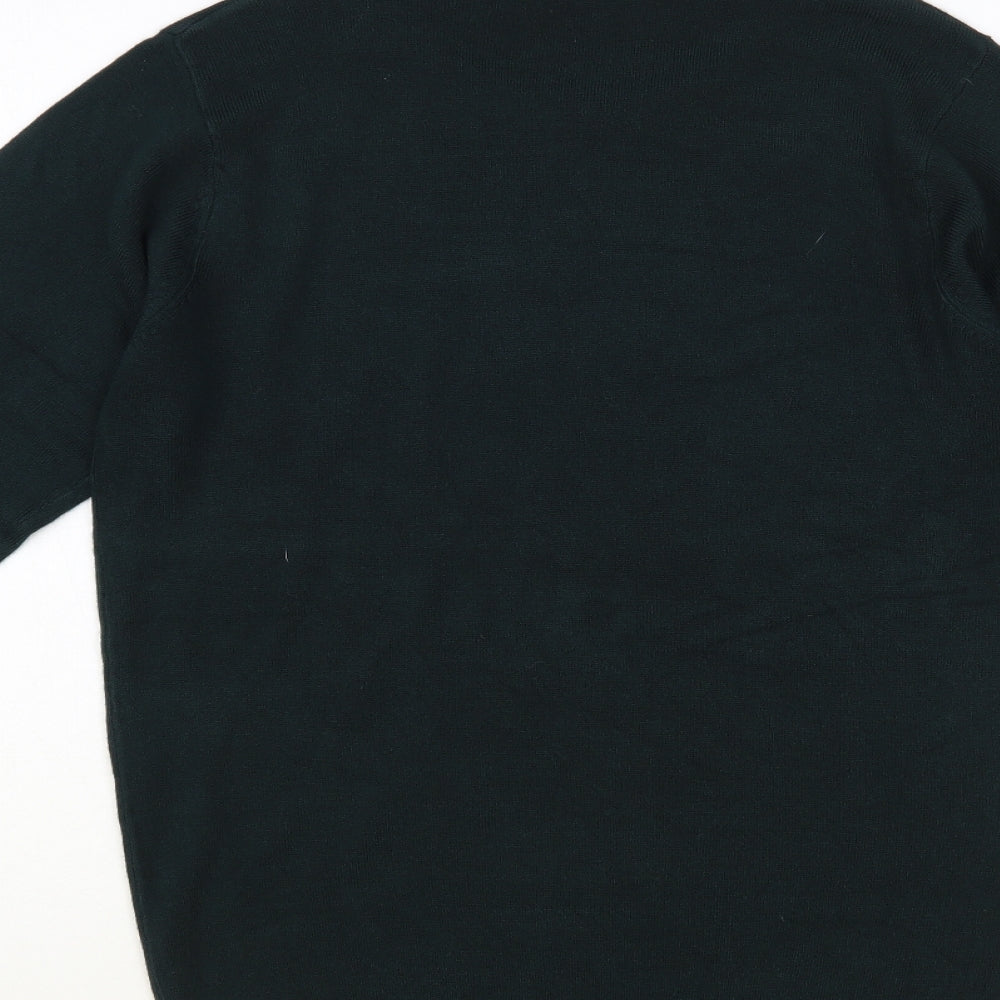 PEP & Co Mens Green Crew Neck Acrylic Pullover Jumper Size S