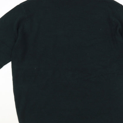 PEP & Co Mens Green Crew Neck Acrylic Pullover Jumper Size S