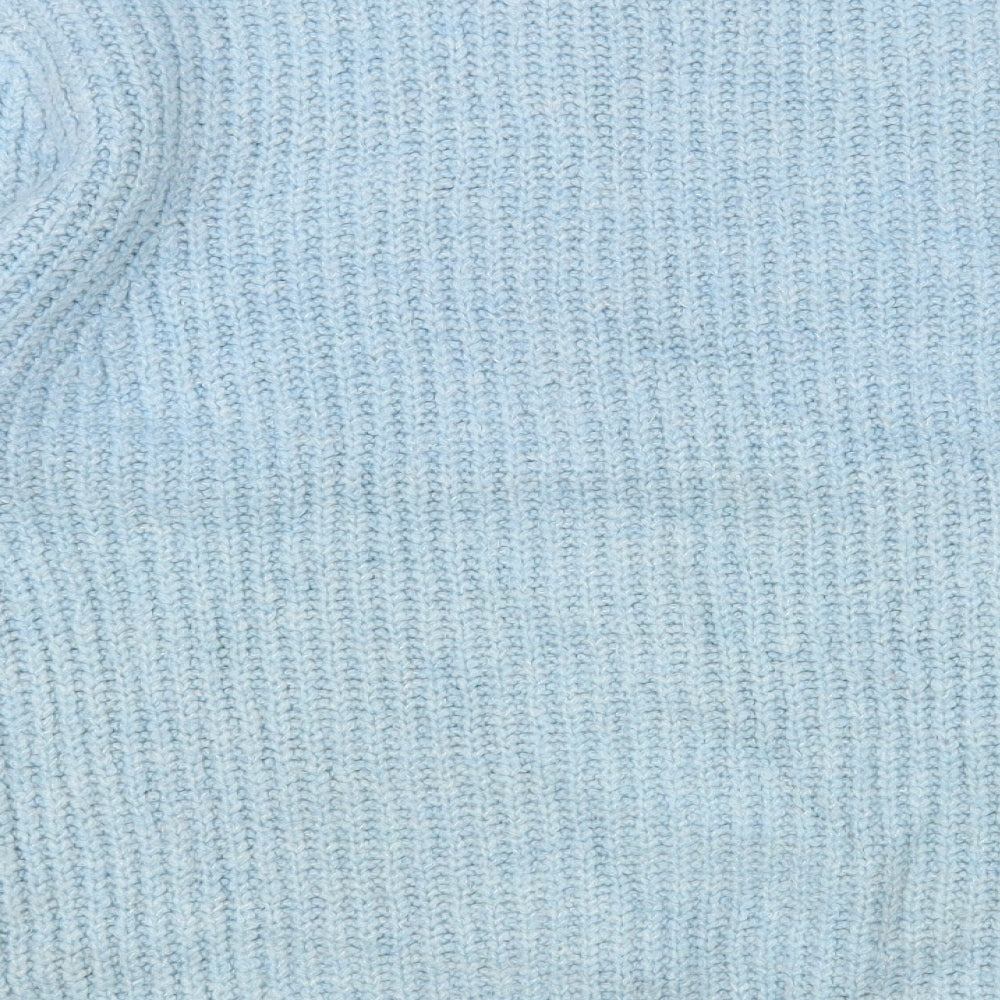 George Womens Blue Crew Neck Acrylic Pullover Jumper Size M