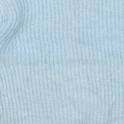 George Womens Blue Crew Neck Acrylic Pullover Jumper Size M
