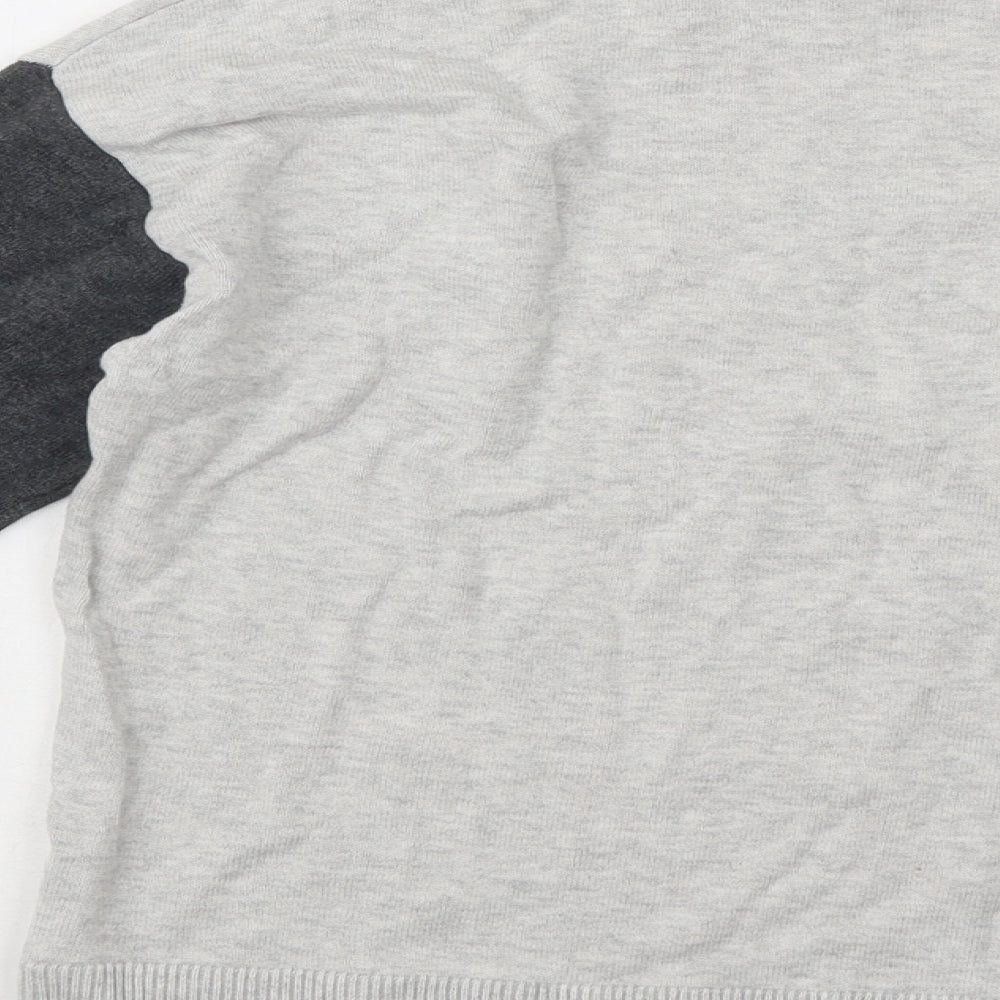 Peacocks Mens Grey Round Neck Cotton Pullover Jumper - Stars