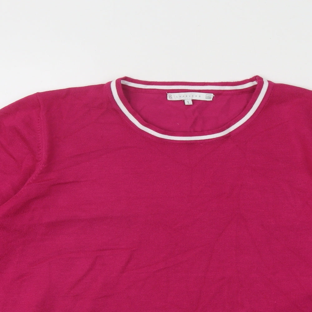 Womens UK Size L Lakeland Pink Pullover Jumper