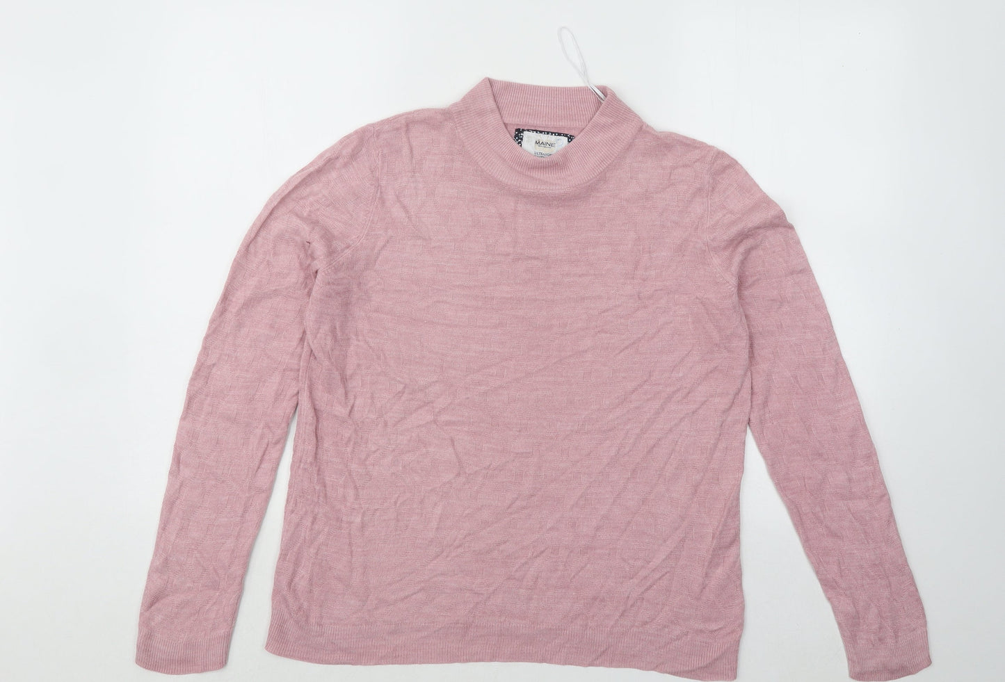 Womens UK Size 14 Maine Pink Pullover Jumper