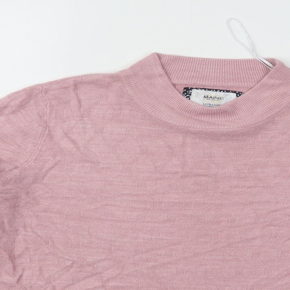 Womens UK Size 14 Maine Pink Pullover Jumper