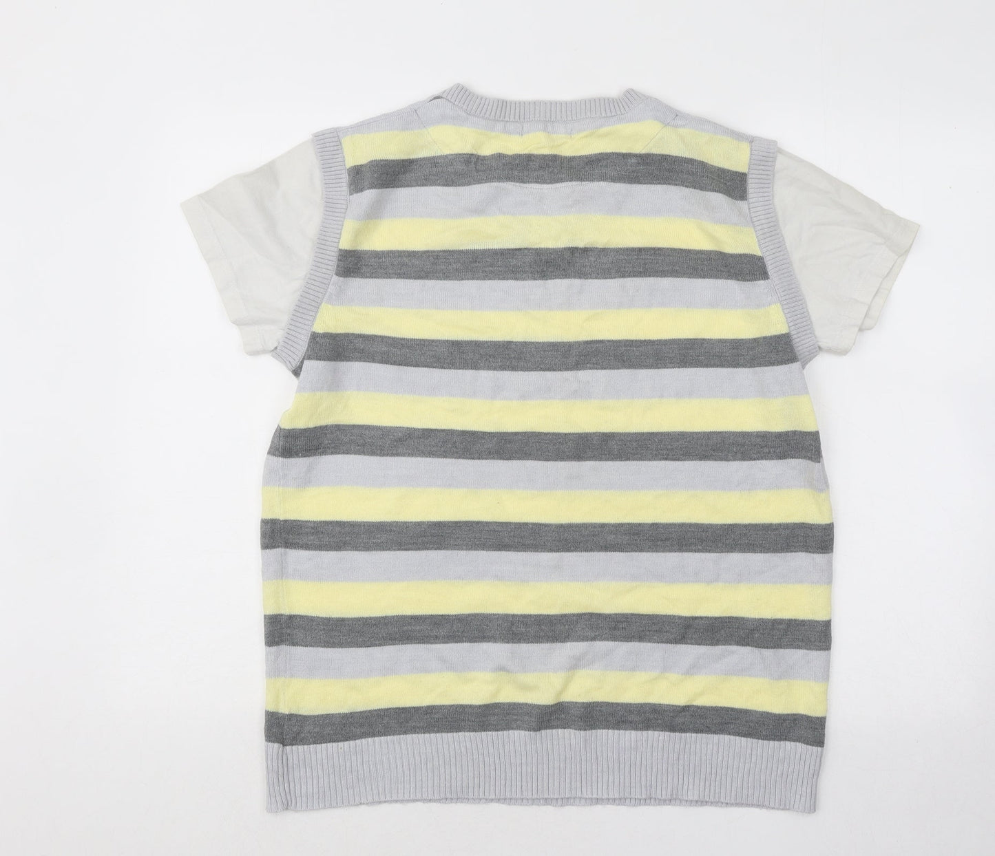 New Look Mens Multicoloured Round Neck Striped Acrylic Pullover Jumper Size M