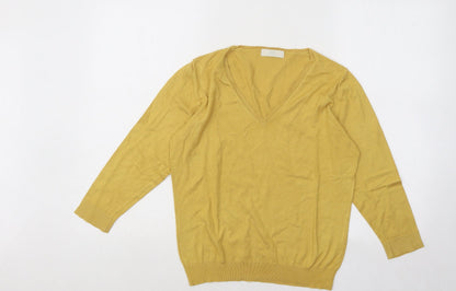 Womens UK Size 14 Marks and Spencer Yellow Pullover Jumper