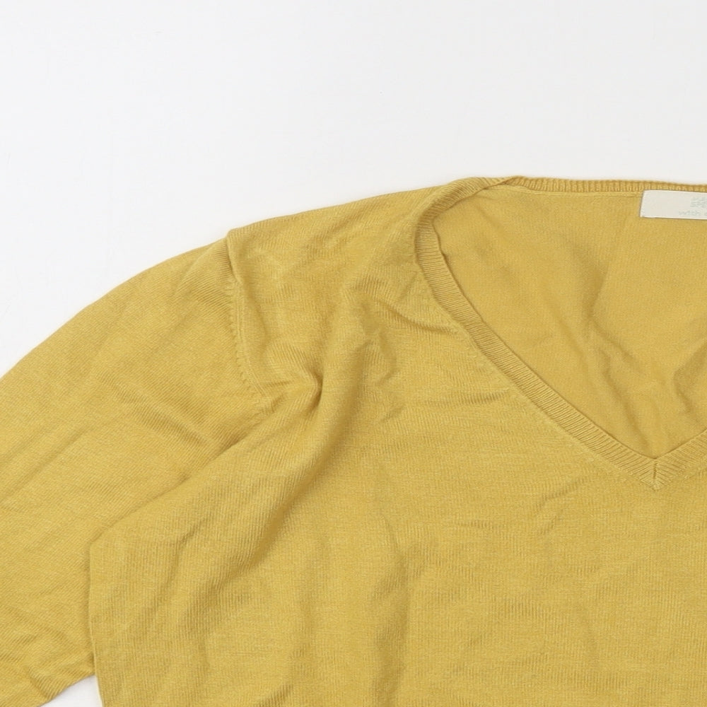Womens UK Size 14 Marks and Spencer Yellow Pullover Jumper