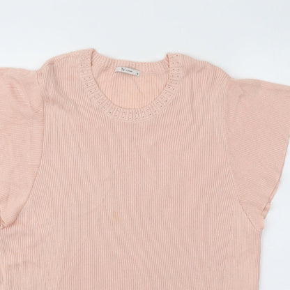 TU Womens Pink Round Neck Viscose Pullover Jumper Size 18