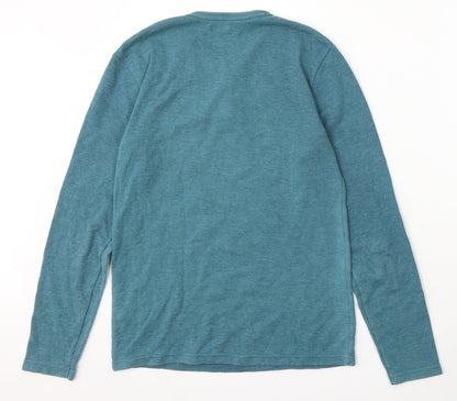 River Island Mens Blue Round Neck Polyester Pullover Jumper Size S