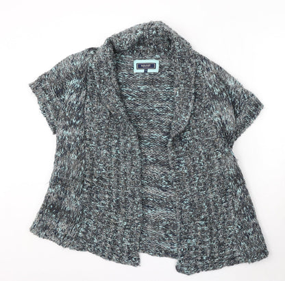 Debenhams Womens Grey V-Neck Acrylic Cardigan Jumper Size 12