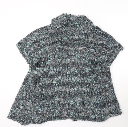 Debenhams Womens Grey V-Neck Acrylic Cardigan Jumper Size 12