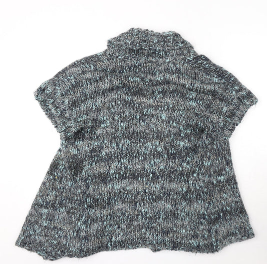 Debenhams Womens Grey V-Neck Acrylic Cardigan Jumper Size 12