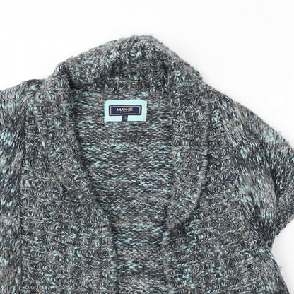 Debenhams Womens Grey V-Neck Acrylic Cardigan Jumper Size 12