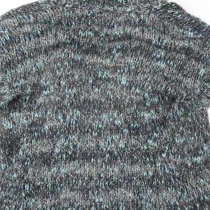 Debenhams Womens Grey V-Neck Acrylic Cardigan Jumper Size 12