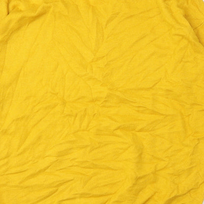 F&F Womens Yellow V-Neck Acrylic Pullover Jumper Size 12