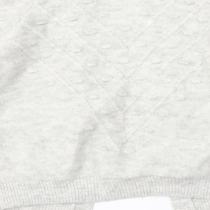 F&F Womens Grey V-Neck Polyester Cardigan Jumper Size S