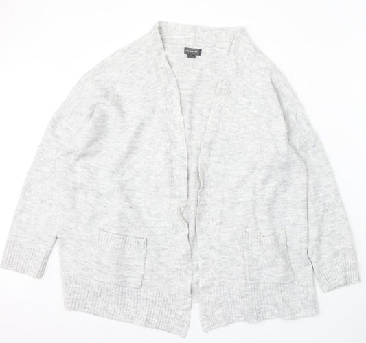 Primark Womens Grey V-Neck Acrylic Cardigan Jumper Size 14