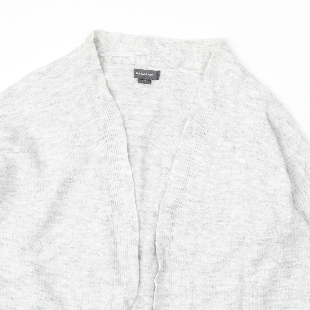 Primark Womens Grey V-Neck Acrylic Cardigan Jumper Size 14