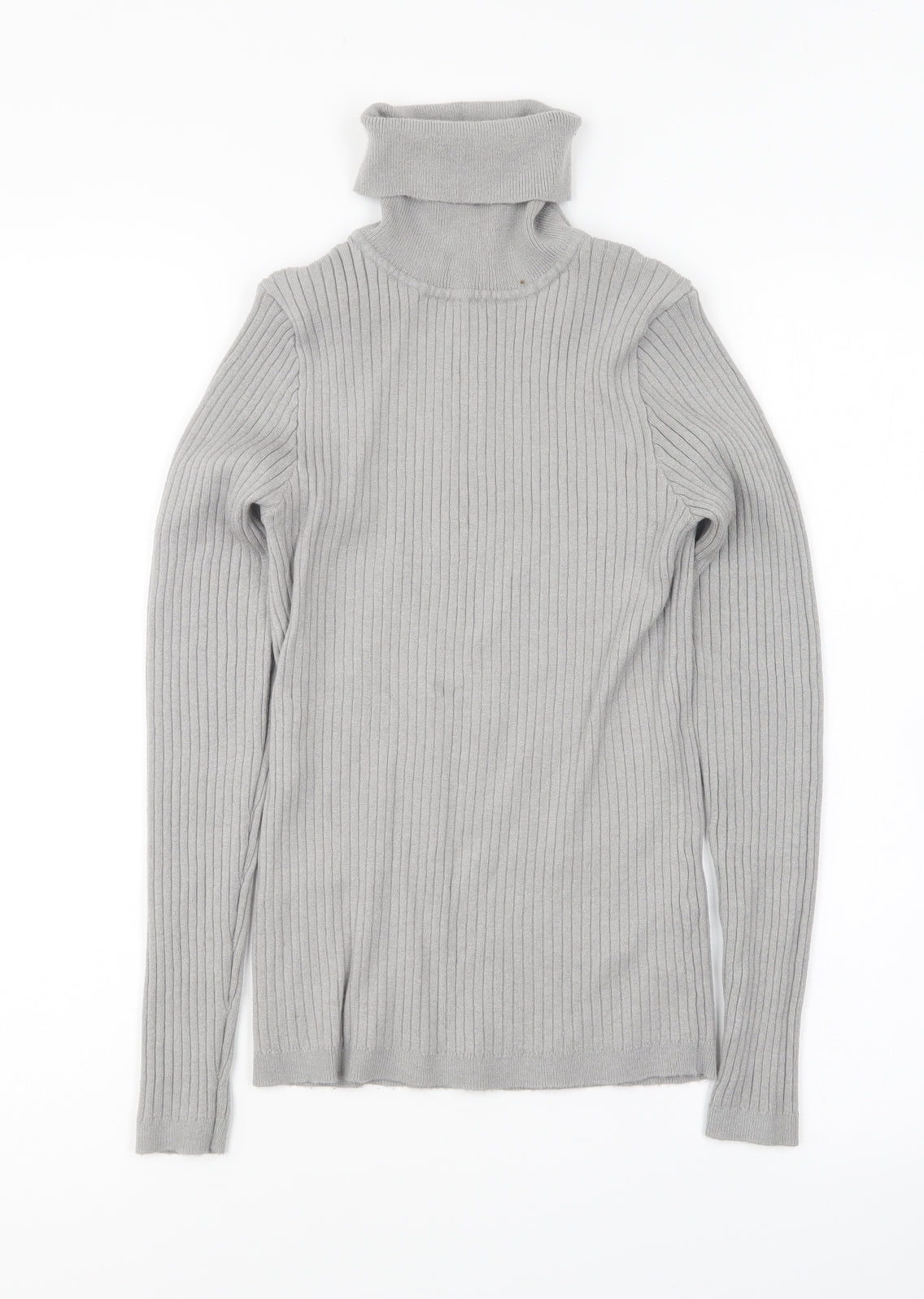 Primark Womens Grey Roll Neck Viscose Pullover Jumper Size M