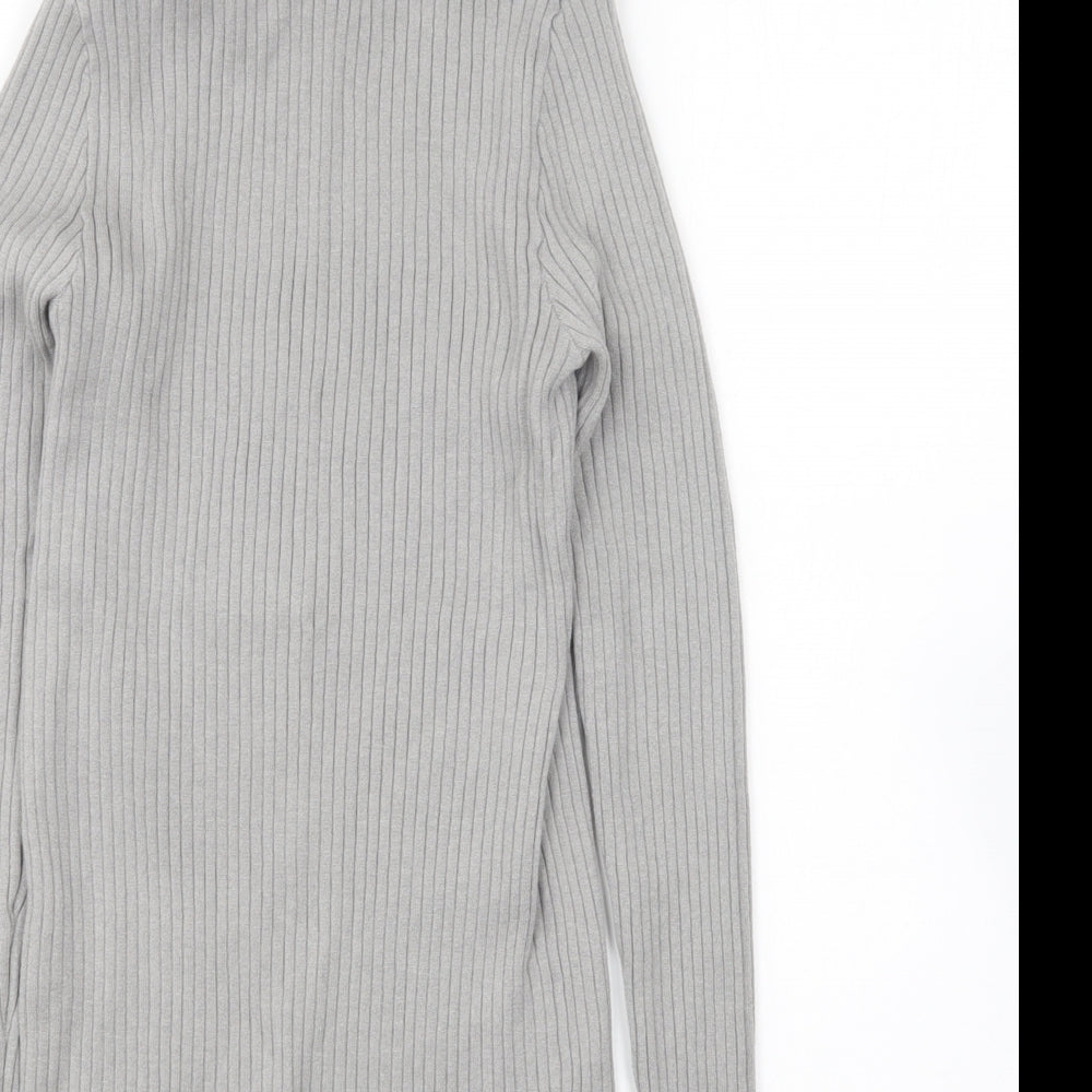 Primark Womens Grey Roll Neck Viscose Pullover Jumper Size M