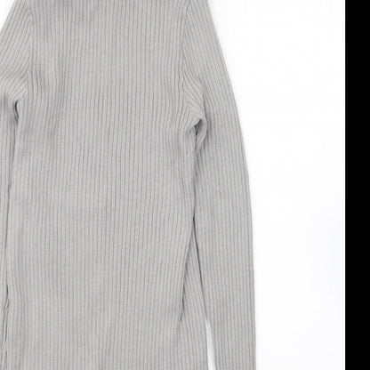 Primark Womens Grey Roll Neck Viscose Pullover Jumper Size M