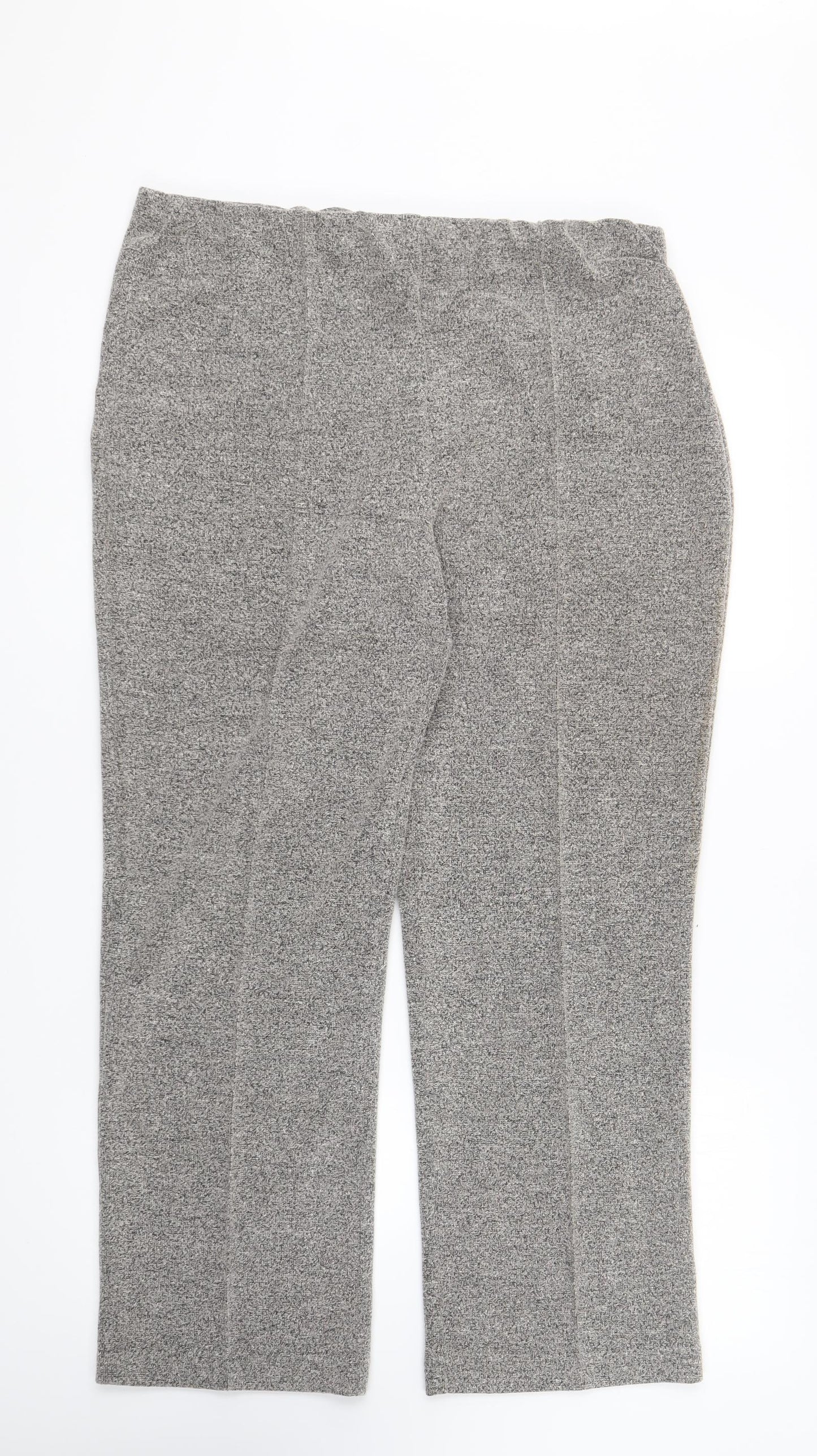 Classic Womens Grey Polyester Trousers Size 14 L26 in Regular