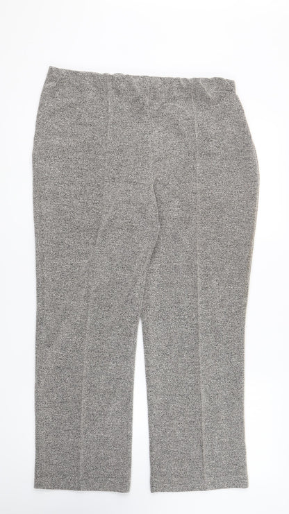 Classic Womens Grey Polyester Trousers Size 14 L26 in Regular