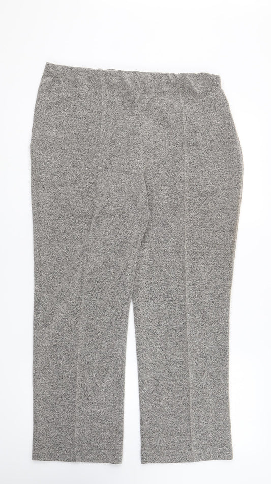 Classic Womens Grey Polyester Trousers Size 14 L26 in Regular